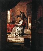 HOOCH, Pieter de Couple with Parrot sg oil painting picture wholesale